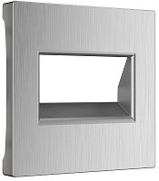 Лицевая панель Werkel для 2-м. розетки RJ45+RJ45 серебряный рифленый картинка